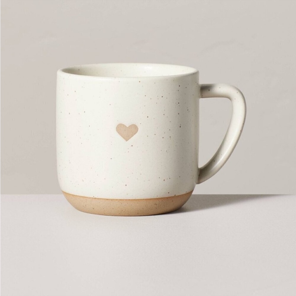 Hearth & Hand Magnolia 12oz Stoneware Heart Mug Cream/Clay